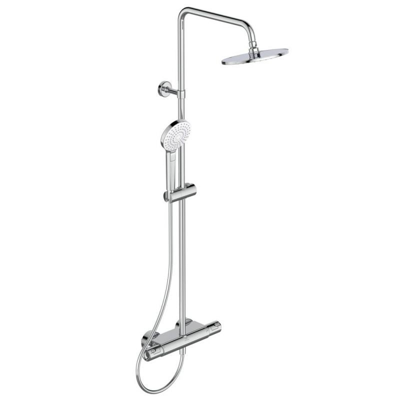 SISTEM DUS CERATHERM T50, TERMOSTATIC, CAP DUS METALIC DIAM. 20 CM, PARA DUS IDEALRAIN EVO ROUND 110MM, 3 JET, POLITA DEPOZITARE